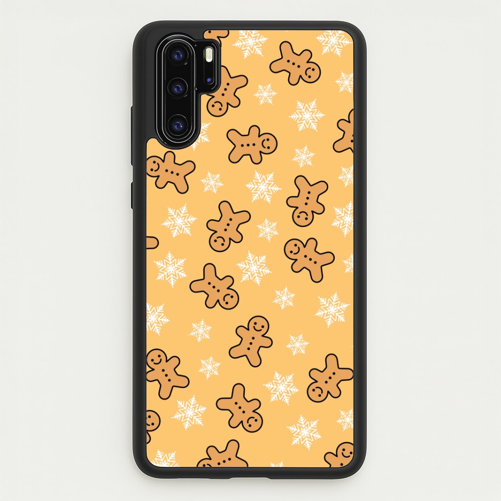 Cute Gingerbread And Snowflakes Pattern Huawei P30 Pro Case