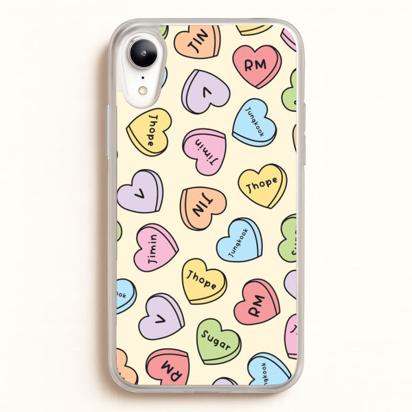 K-Pop Band Members Love Hearts Pattern iPhone XR Case