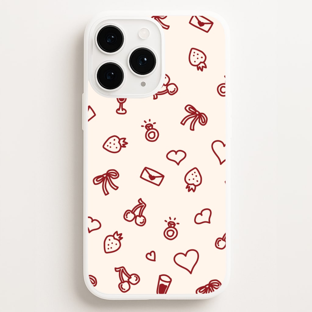Valentines Doodles iPhone 16 Pro Case