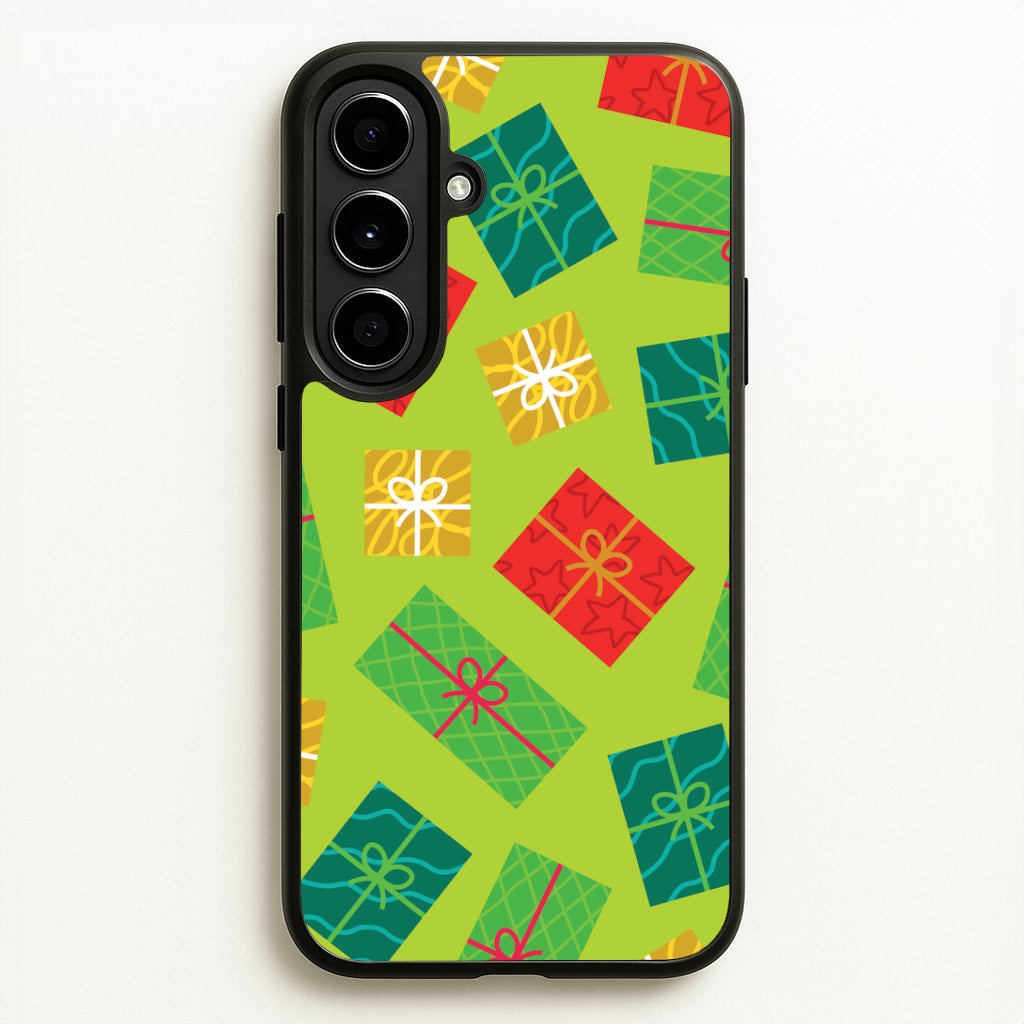 Colourful Abstract Christmas Presents Pattern Galaxy A56 Case
