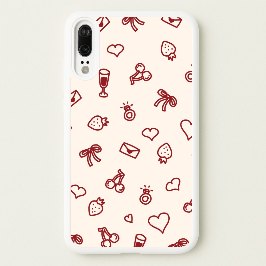Valentines Doodles Huawei P20 Case