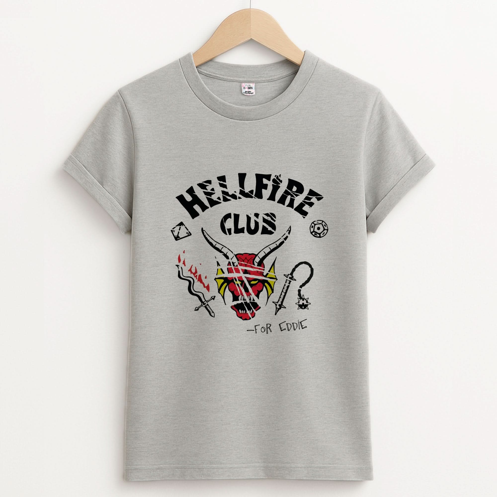 Torn Hellfire Club Unisex Grey T-Shirt