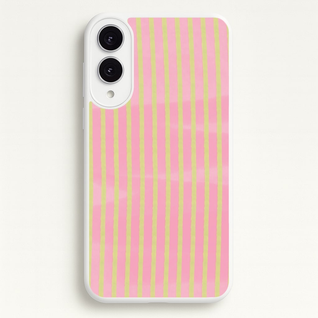 Pink Meadow Stripes Galaxy S25 Edge Case