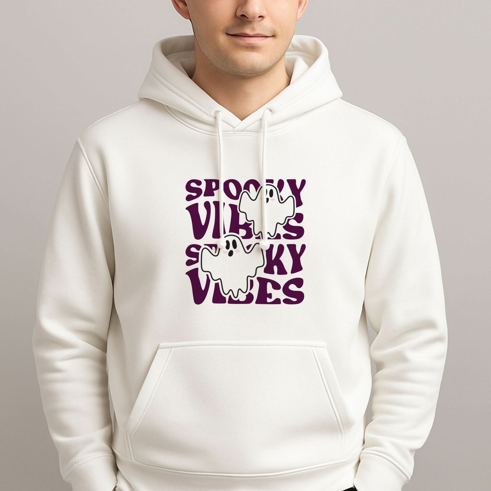 Spooky Vibes Pink Mens Hoodie
