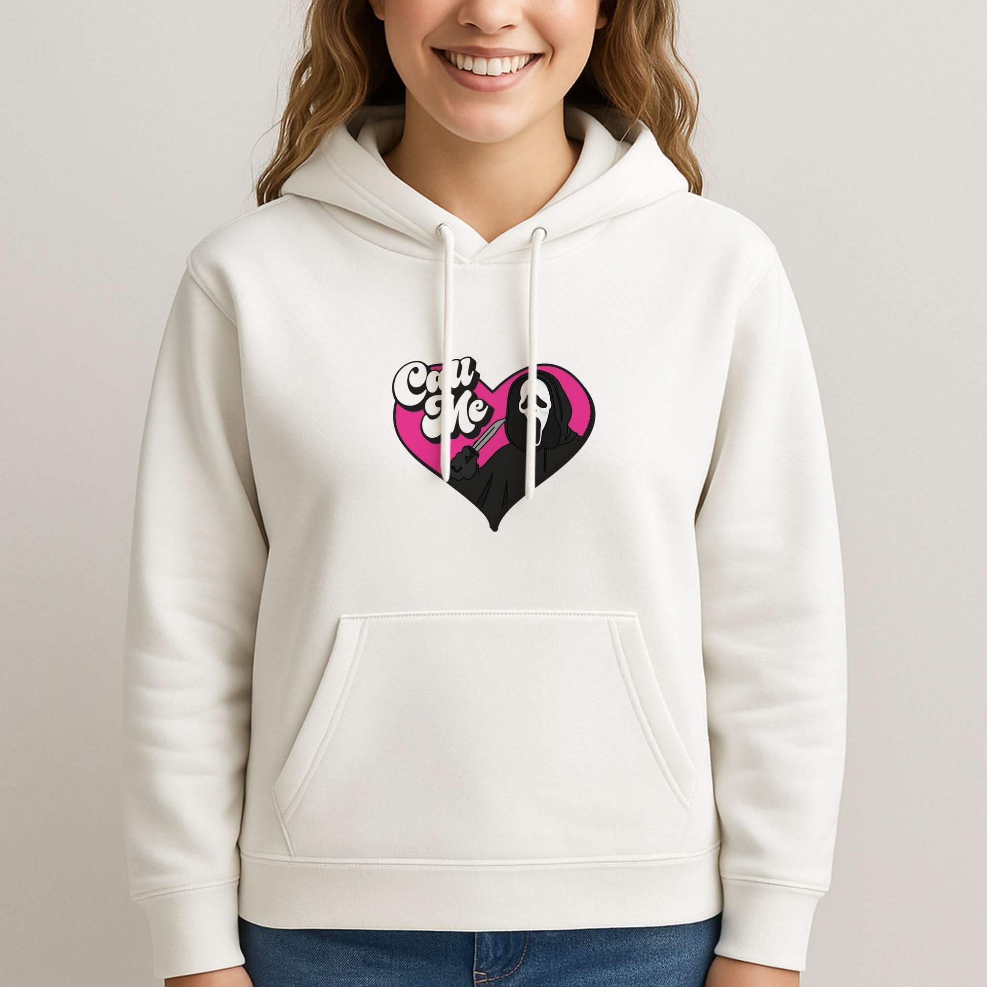 Call Me Heart Womans Hooded Sweatshirt