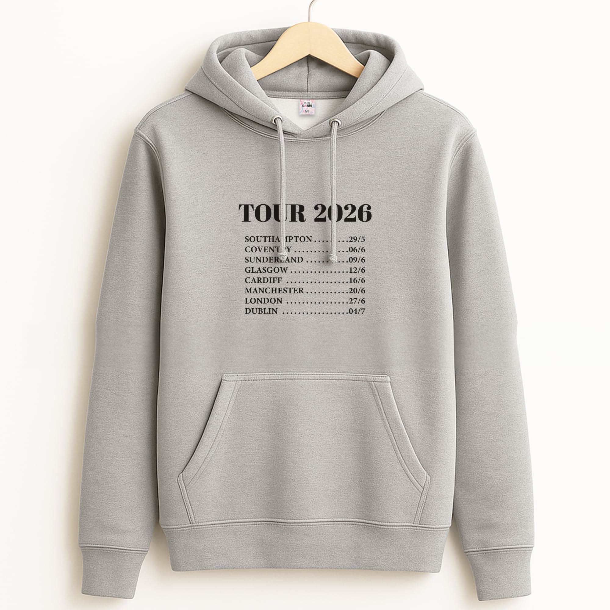 Band Tour 2026 Unisex Grey Hoodie