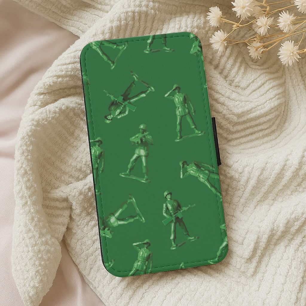 Toy Army Soldier Pattern Leather Phone Case