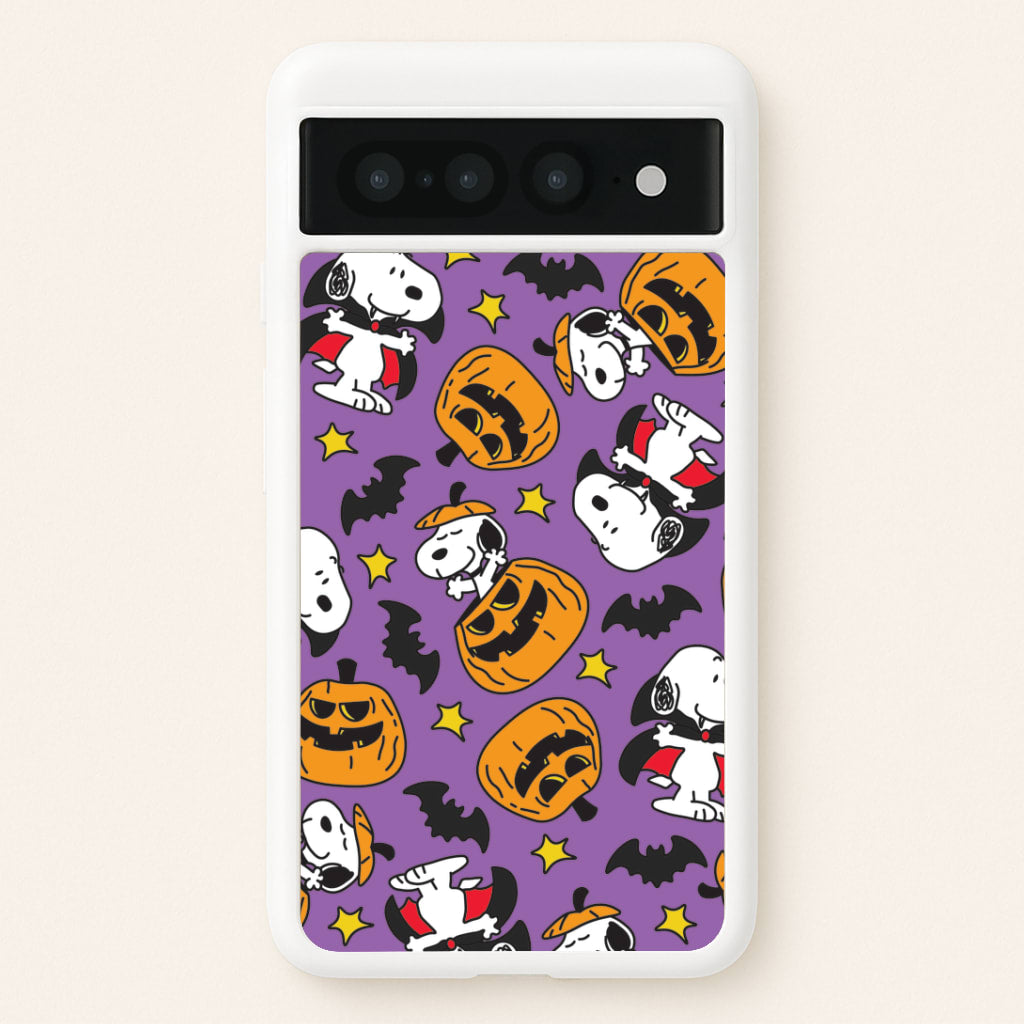 Cartoon Beagle Halloween Pattern Google Pixel 7 Pro Case