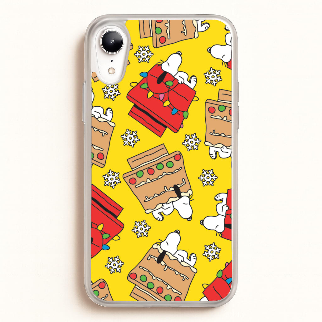 Cartoon Beagle Fairylights And Gingerbead Pattern iPhone XR Case
