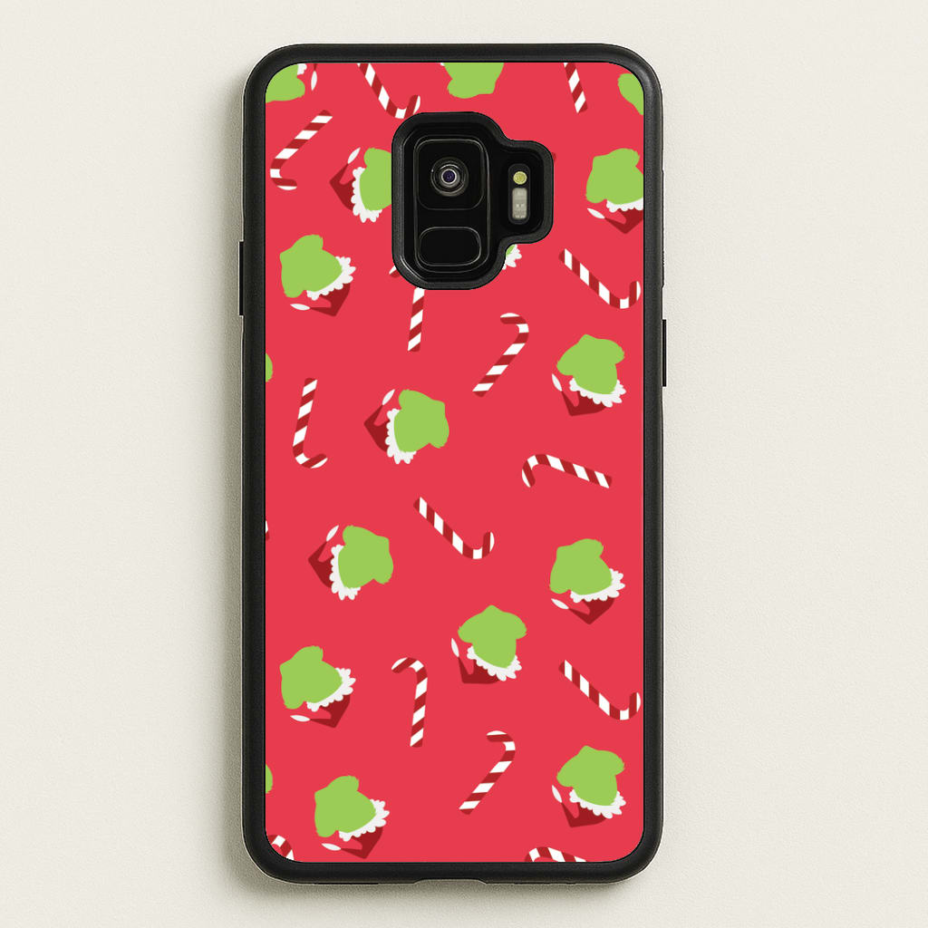Green Creature And Candy Canes Pattern Galaxy S9 Case