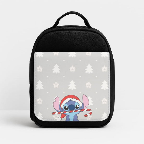 Cute Blue Alien Candycane Insulated Lunch Bag