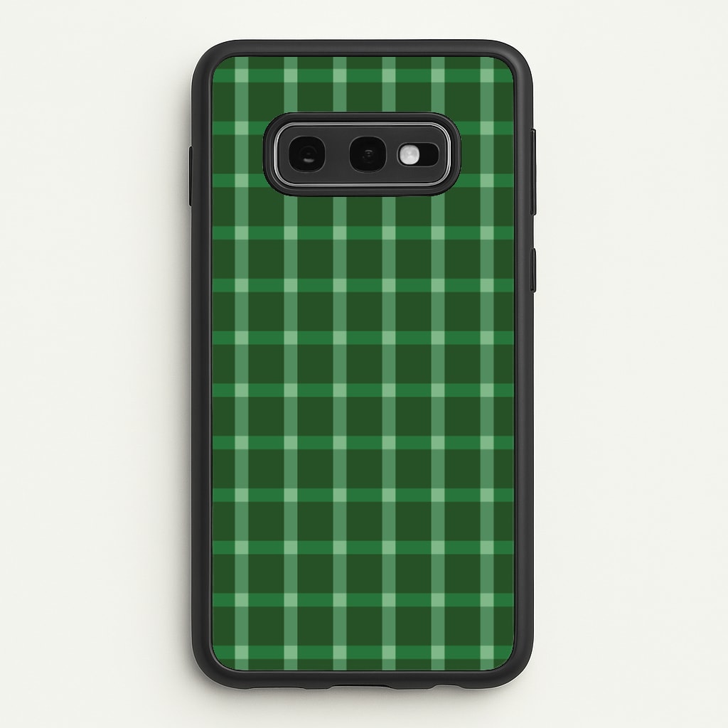 Dark Green Tartan Christmas Pattern Galaxy S10e Case