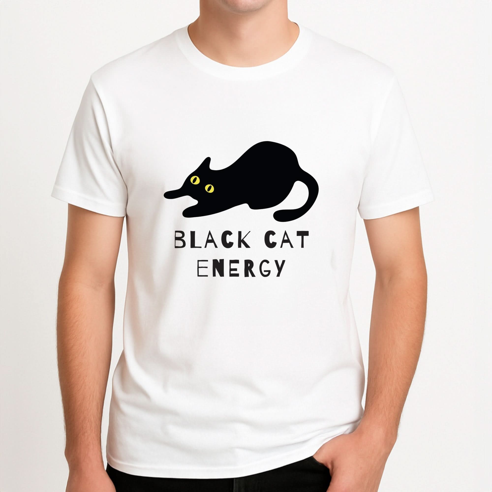 Black Cat Energy Mens T-Shirt