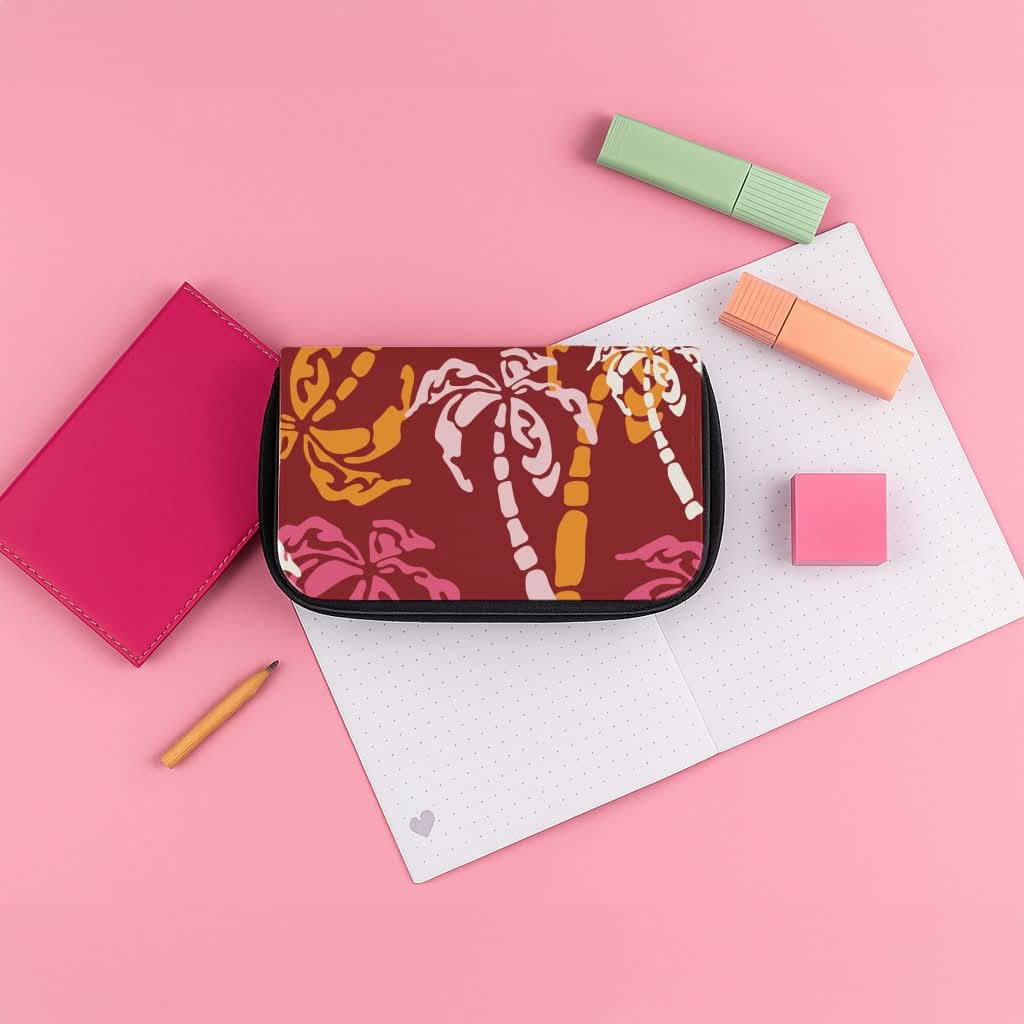 Abstract Palm Trees Pattern Pencil Case