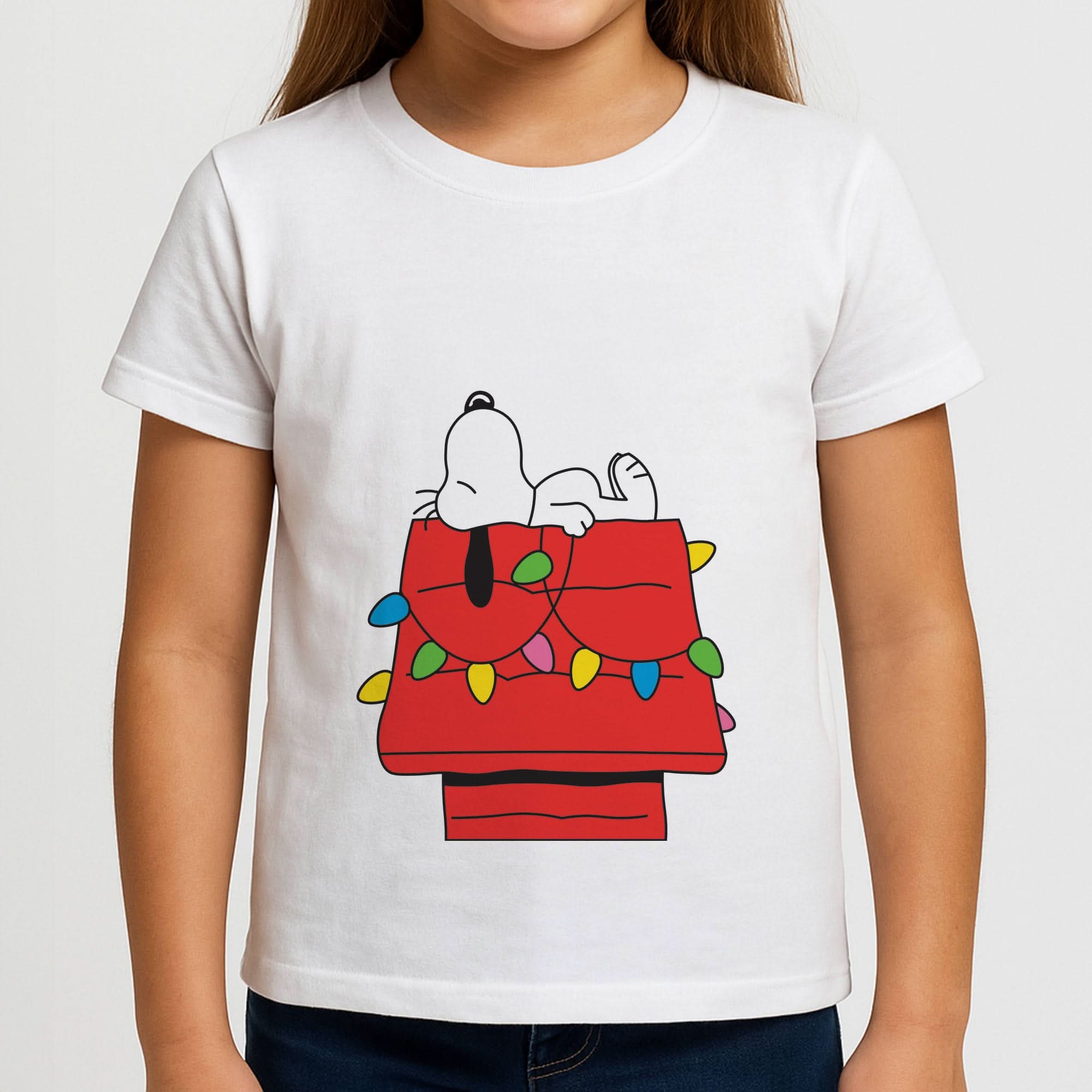 Cartoon Beagle Fairylights Girls T-Shirt