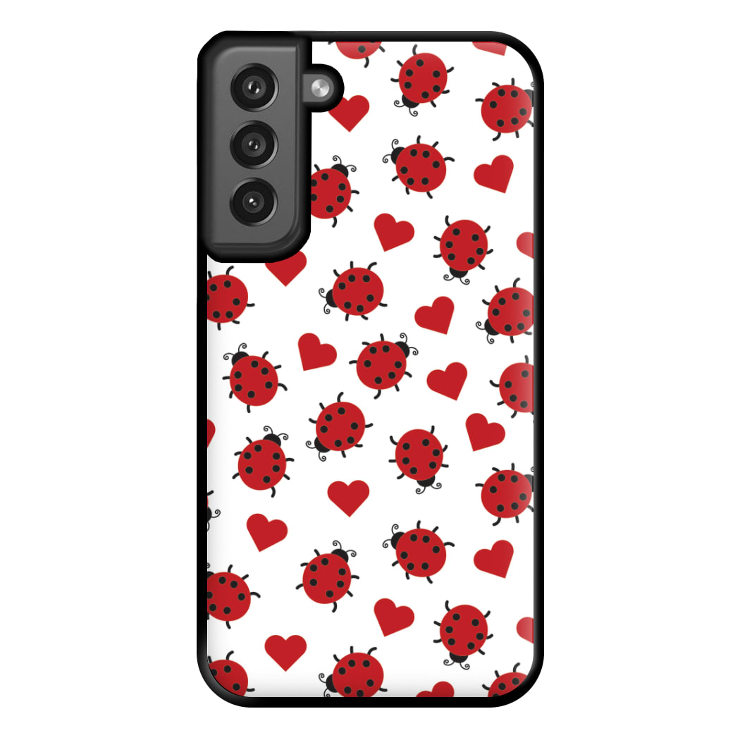 Ladybugs And Hearts Pattern Galaxy S21FE Case