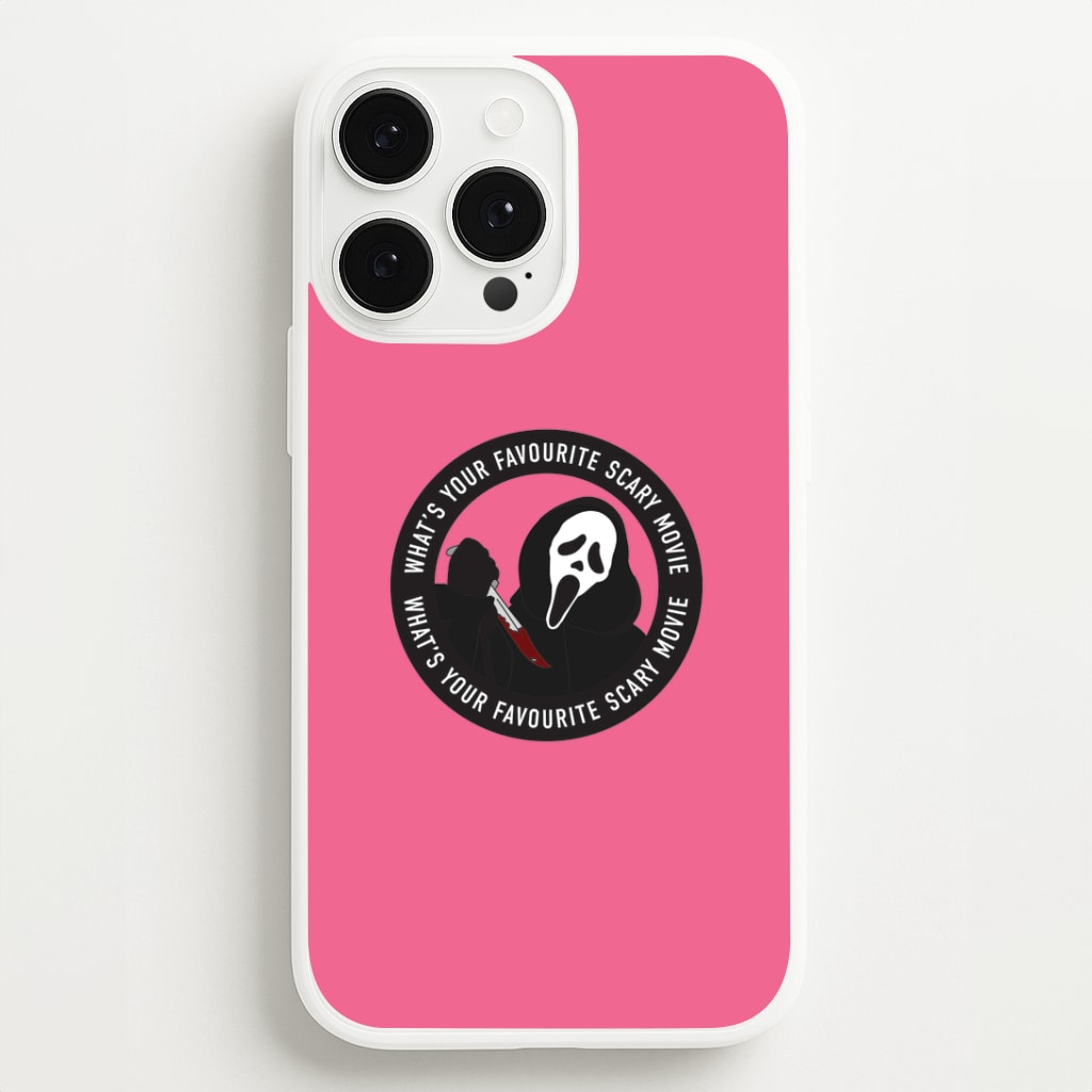What's Your Favourite Scary Movie Badge iPhone 13 Pro Case