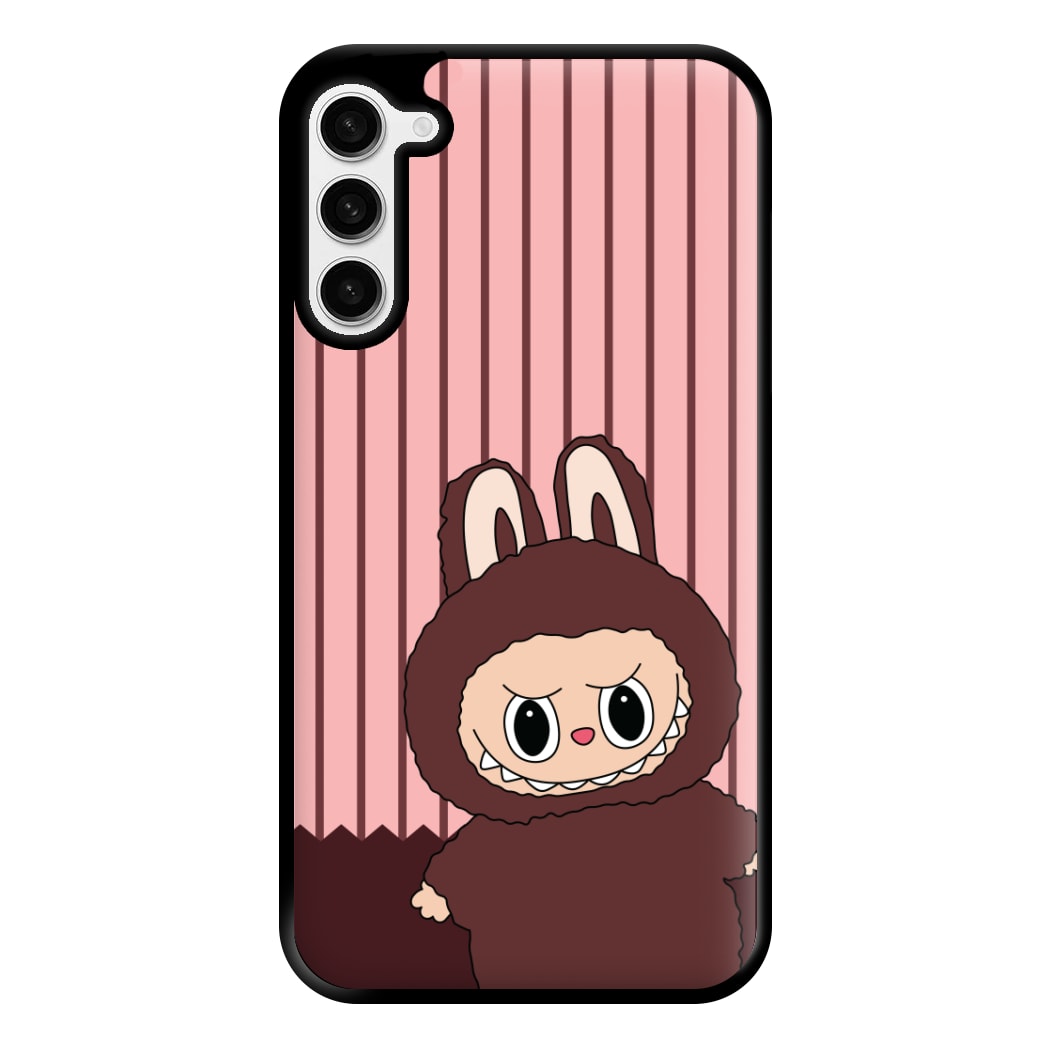 Stripey Cute Brown Monster Galaxy S23 Plus Case