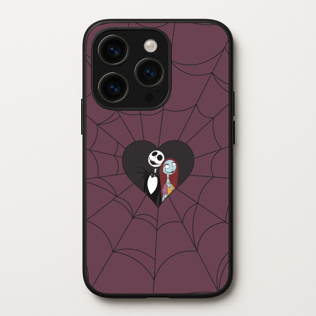 J And S Cobweb Heart iPhone 14 Pro Case