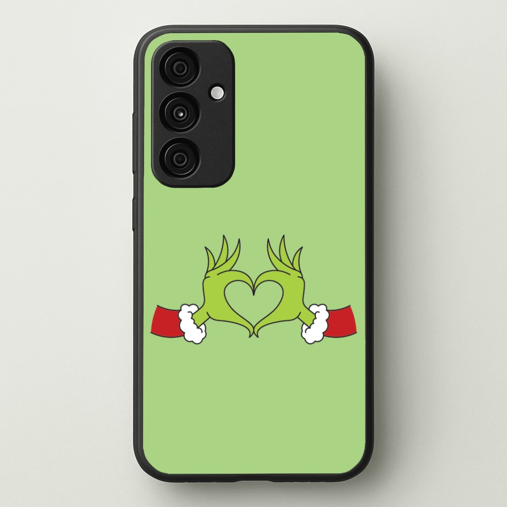Christmas Green Heart Galaxy A55 Case