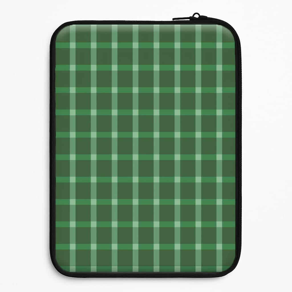 Dark Green Tartan Christmas Pattern Laptop Sleeve