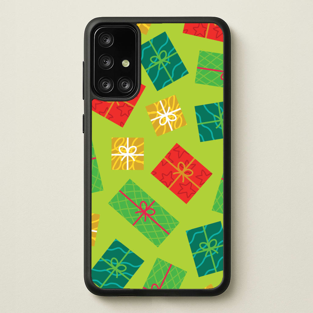 Colourful Abstract Christmas Presents Pattern Galaxy A71 Case