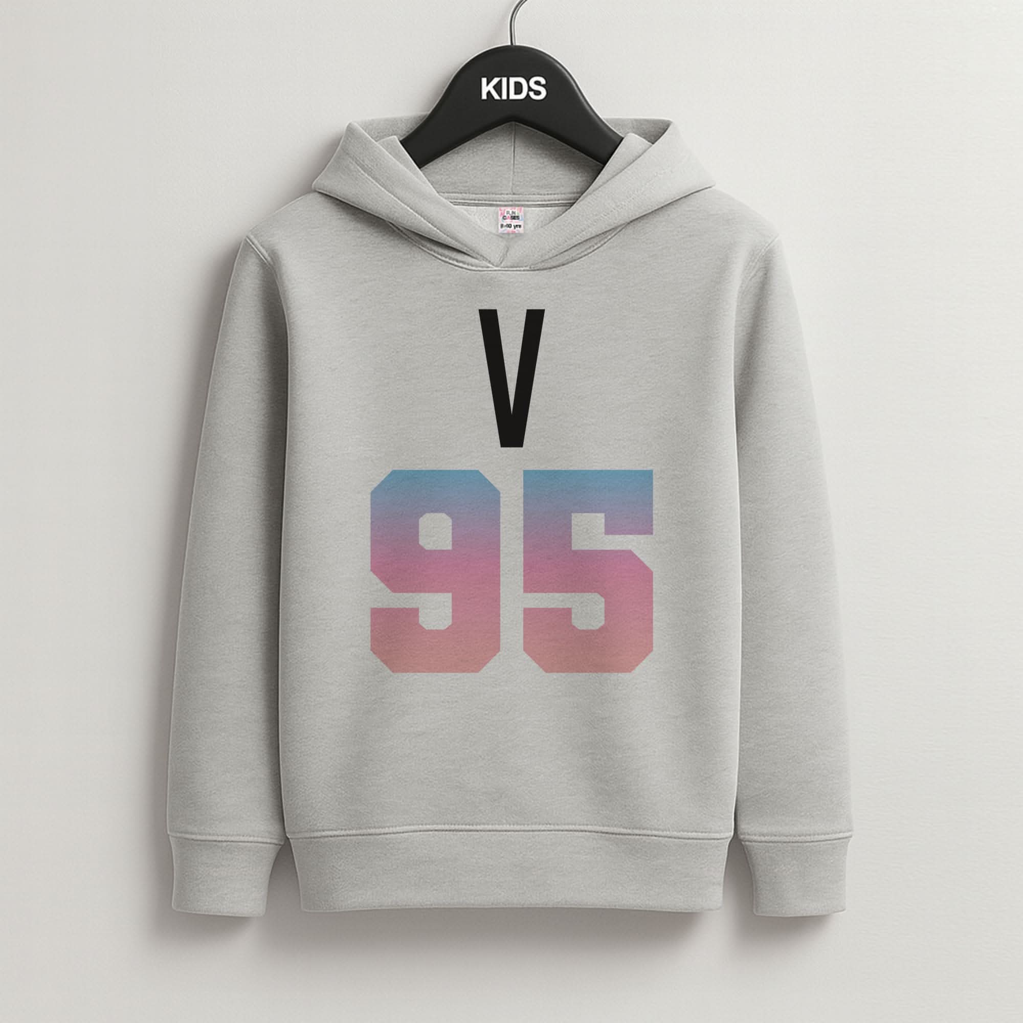 V 95 Grey Kids Hoodie