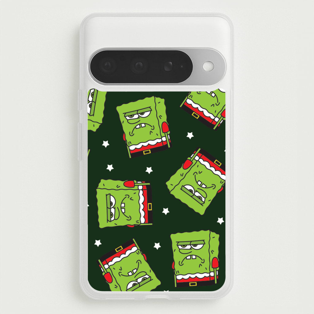 Grumpy Christmas Cartoon Sponge Pattern Google Pixel 10 Pro XL Case