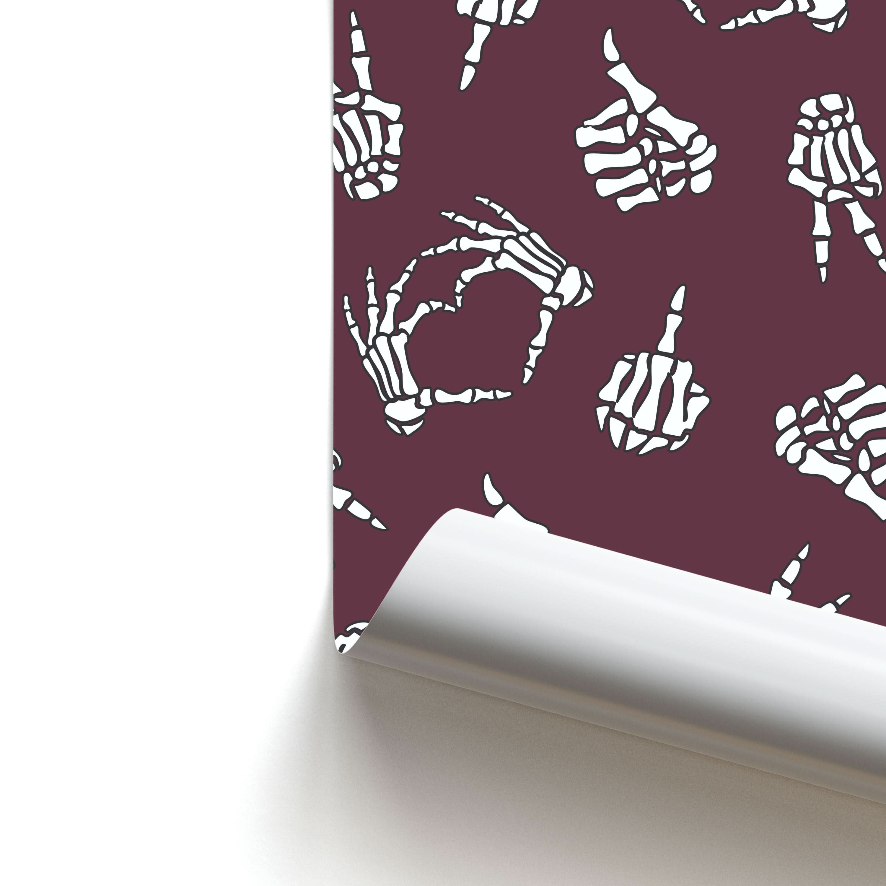 Skeleton Hands Pattern Poster