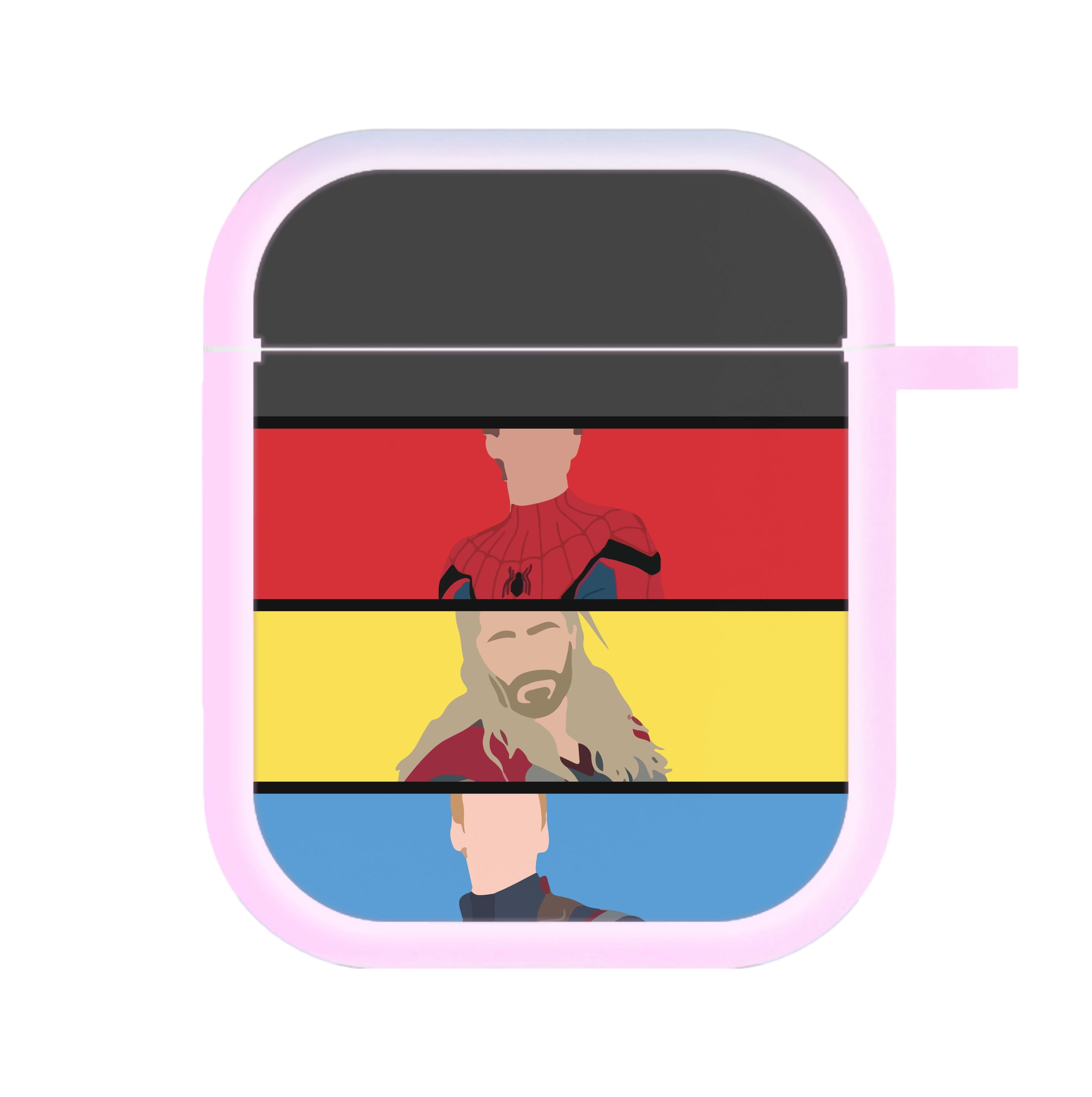 Superhero Team Red, Yellow And Blue AirPods Case
