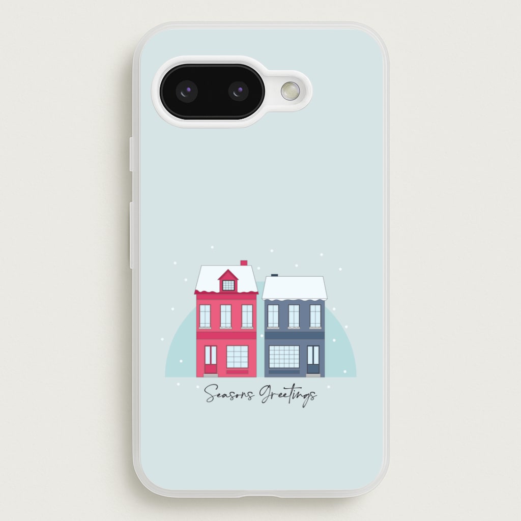 Seasons Greetings Winter Townhouses Google Pixel 9a Case