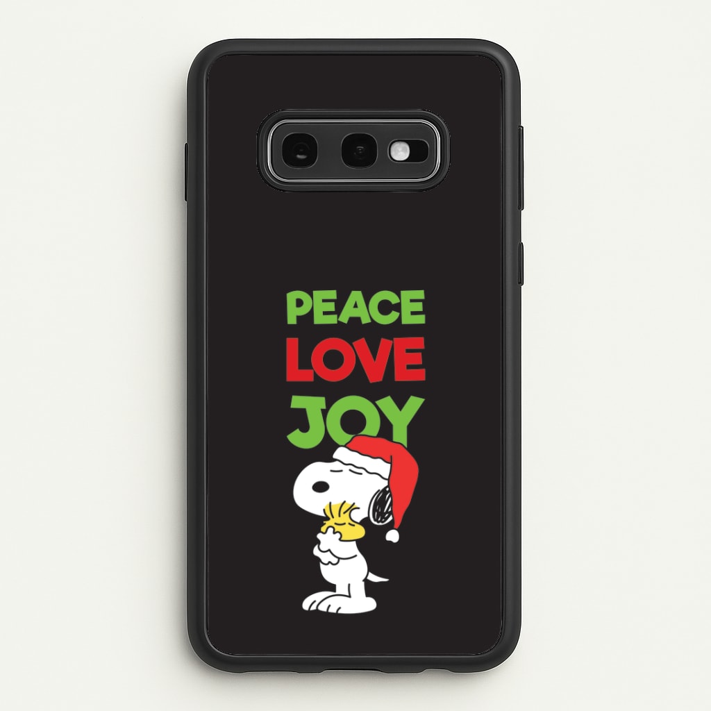 Peace, Love, Joy Christmas Cartoon Beagle Galaxy S10e Case