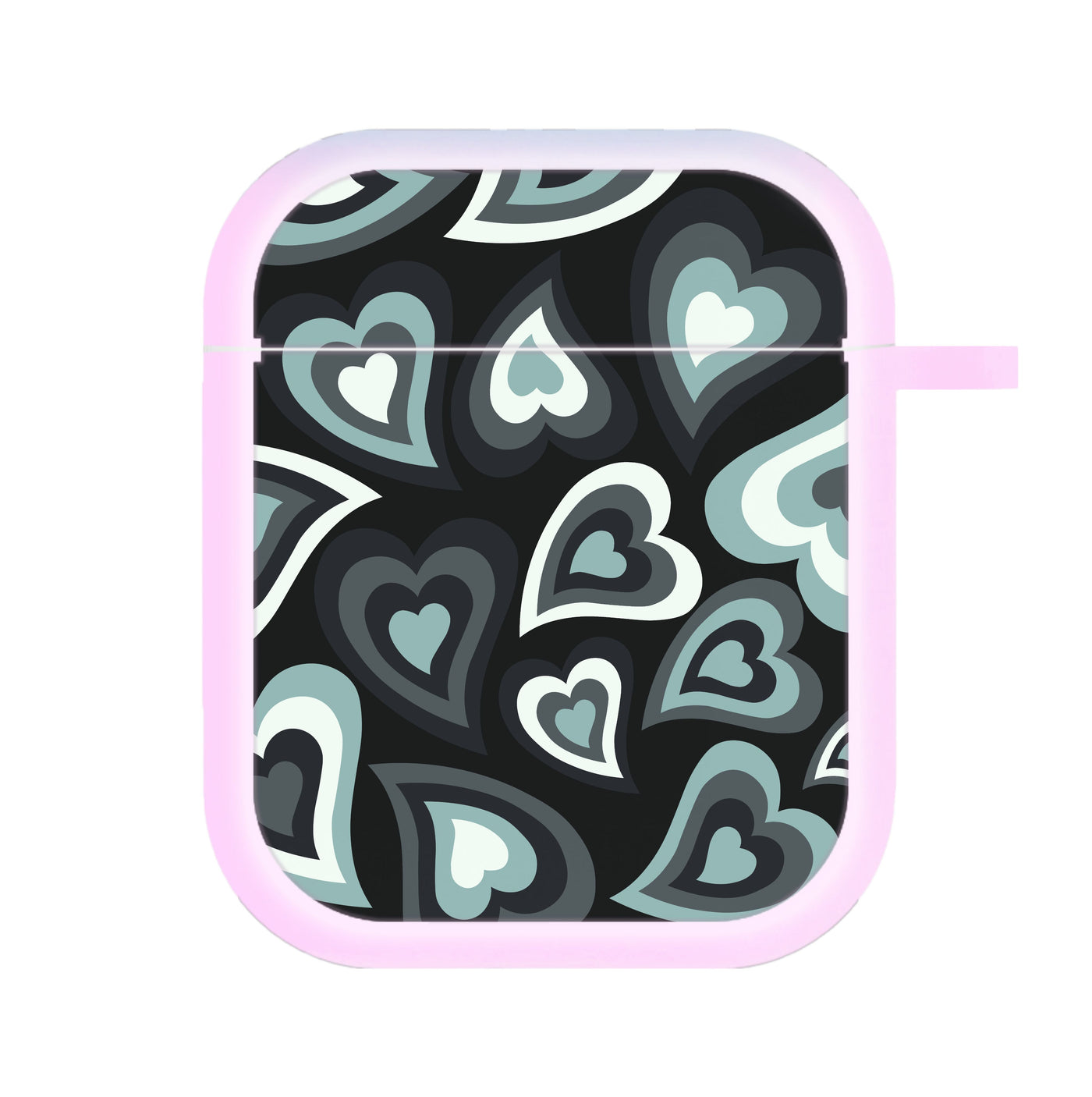 Black Hearts - Trippy Patterns AirPods Case
