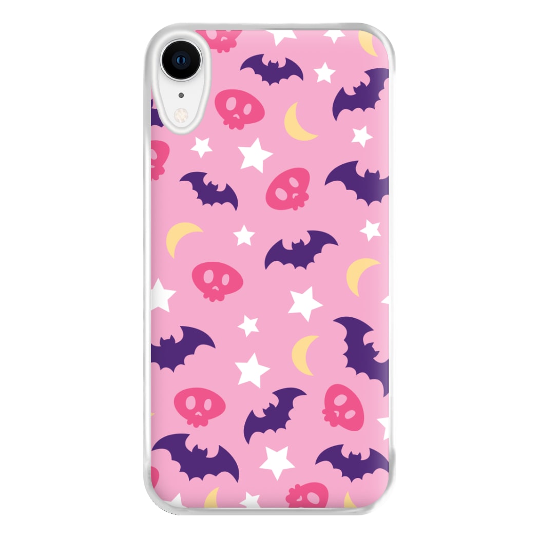 Skull, Bats And Stars Pattern iPhone XR Case