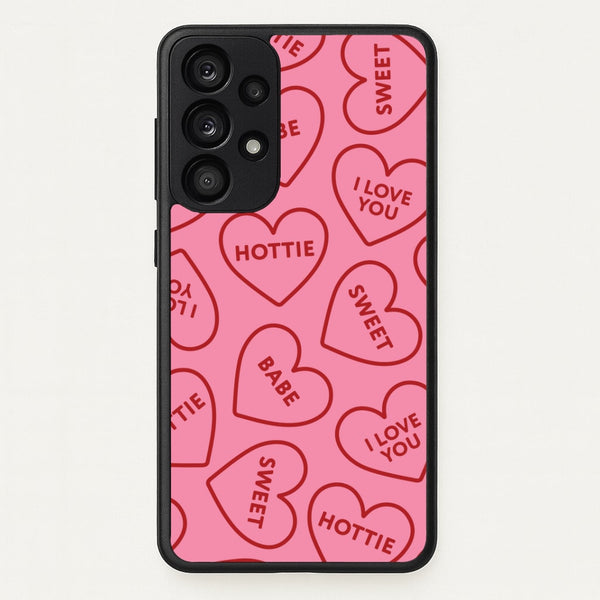 Quote Love Hearts Pattern Galaxy A53 Case