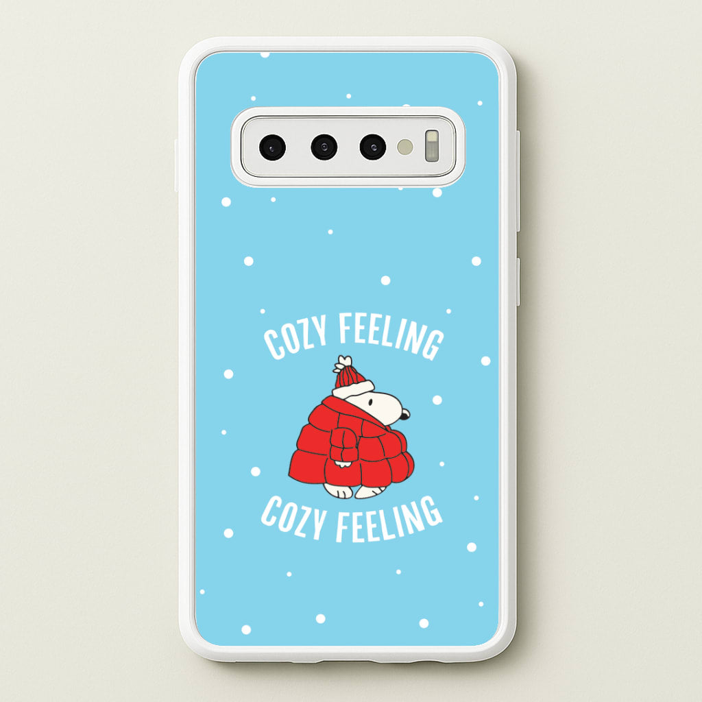 Cozy Feeling Cartoon Beagle Puffer Jacket Galaxy S10 Plus Case