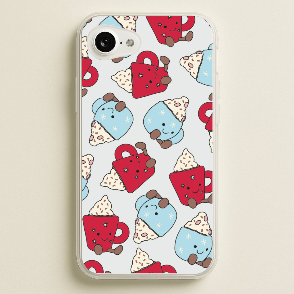 Christmas Drinks Plushies Pattern iPhone 16e Case