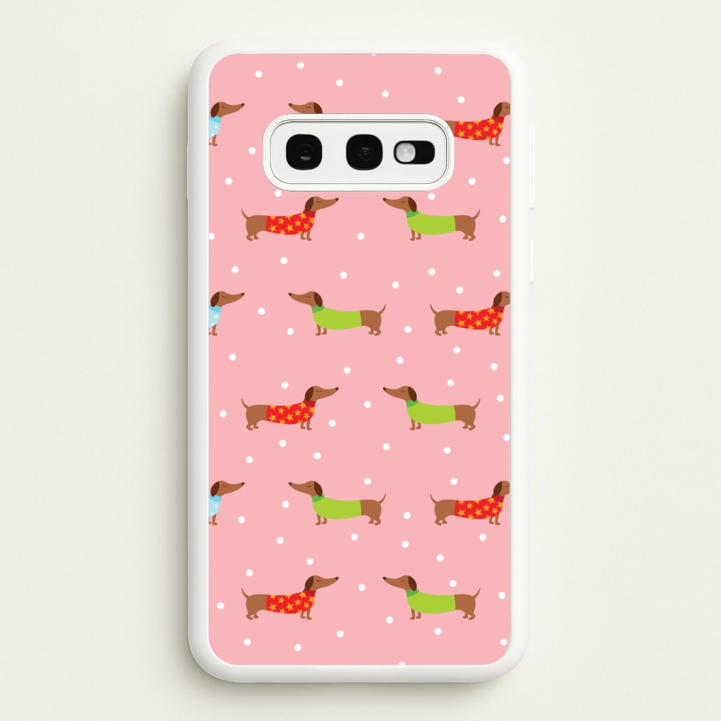 Christmas Jumpers Dachshund Pattern Galaxy S10e Case