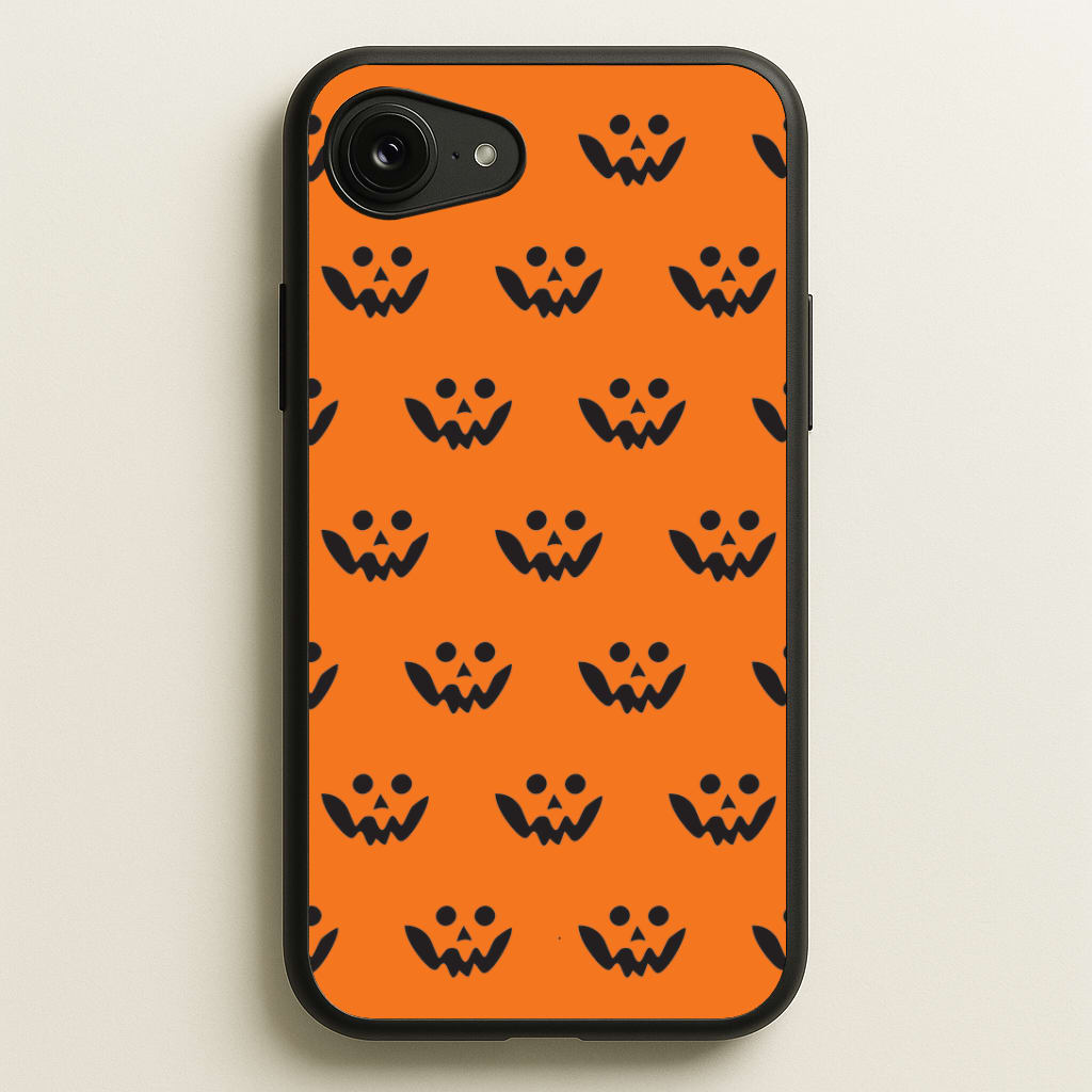 Carved Pumpkin Face Pattern iPhone 16e Case