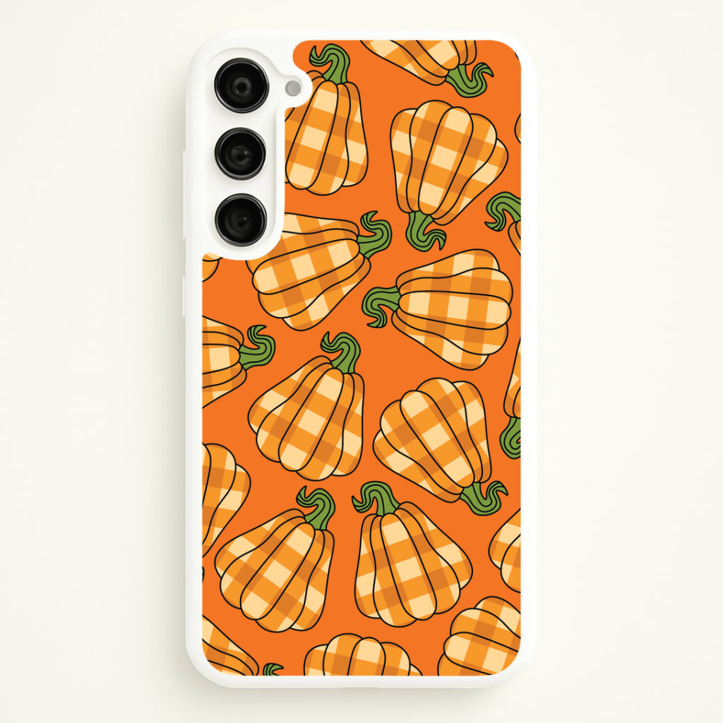 Tartan Pumpkins Pattern Galaxy S23 Plus Case