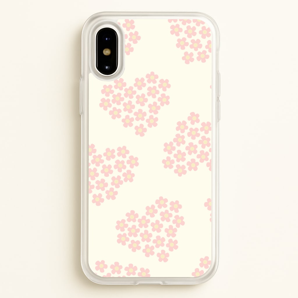 Flower Hearts Pattern iPhone X / XS Case