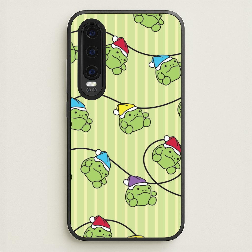 Christmas Frog Plush Fairylights Pattern Huawei P30 Case