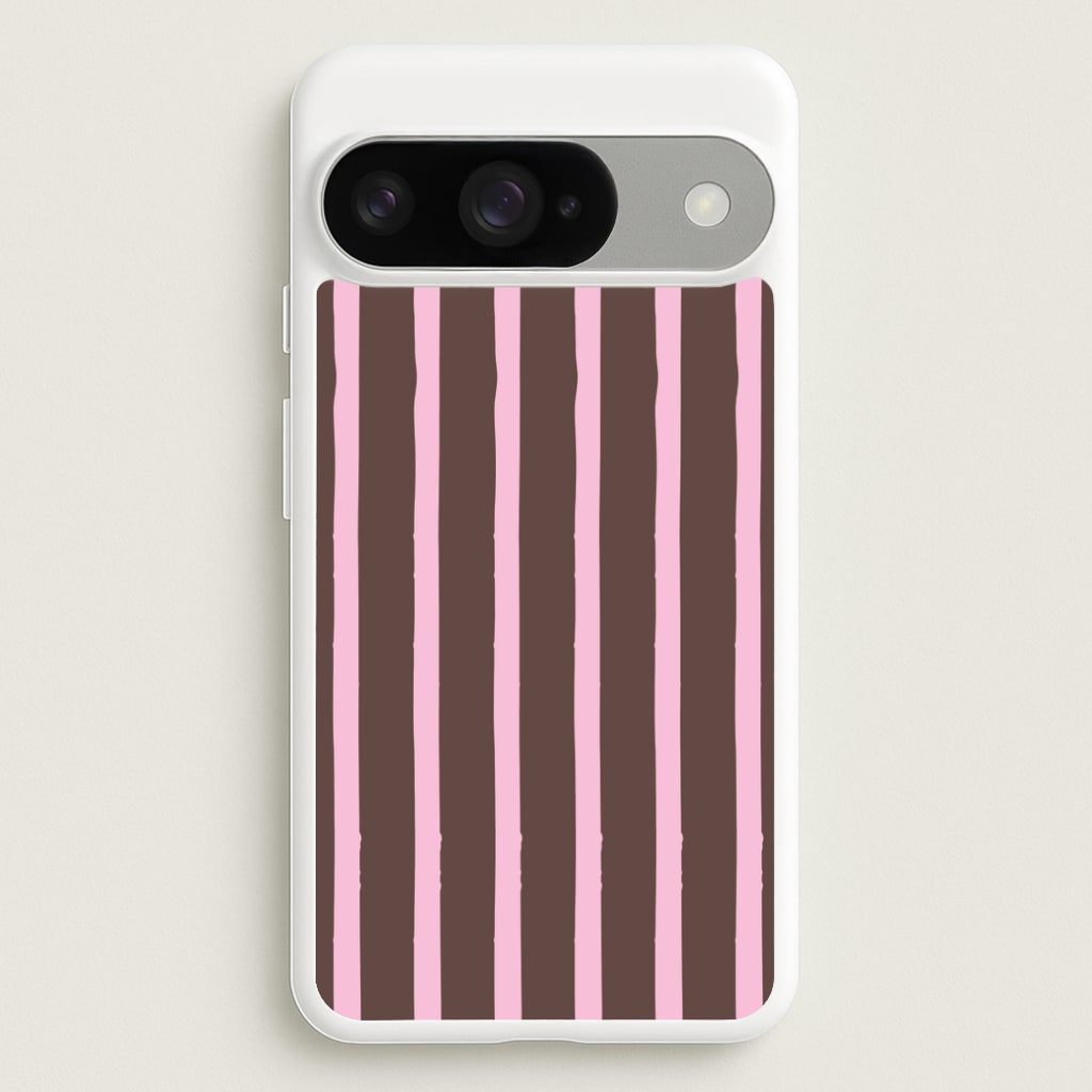 Chocolate & Strawberry Stripes Google Pixel 10 / 10 Pro Case
