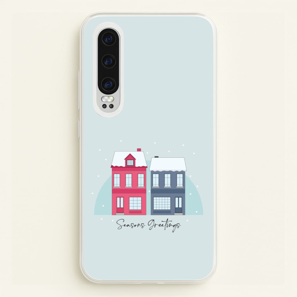 Seasons Greetings Winter Townhouses Huawei P30 Case