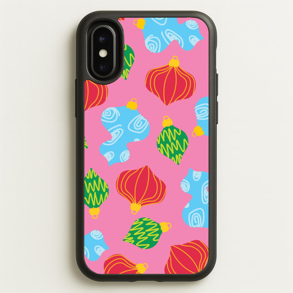 Abstract Christmas Baubles Pattern iPhone X / XS Case