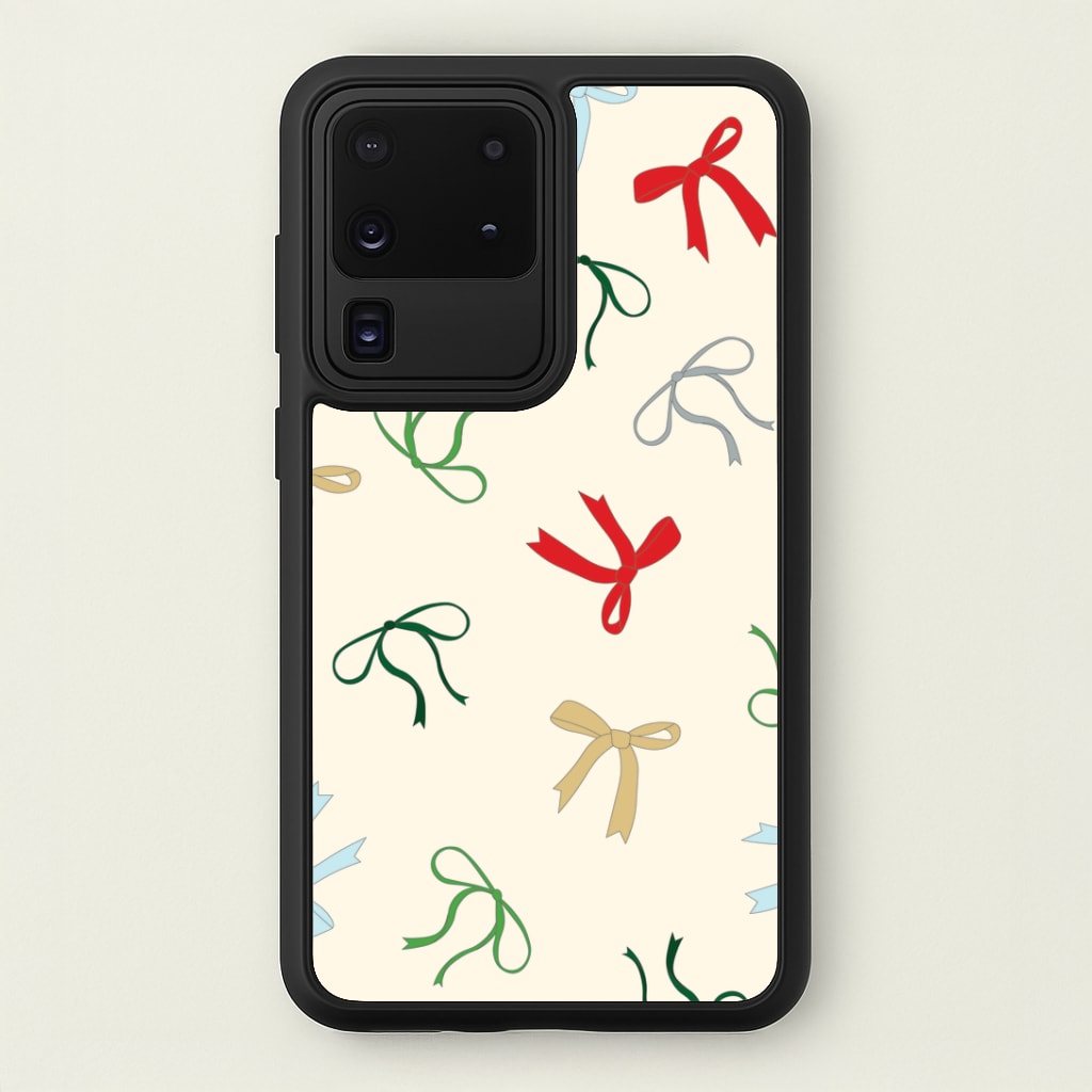 Coquette Christmas Bows Pattern Galaxy S20 Ultra Case