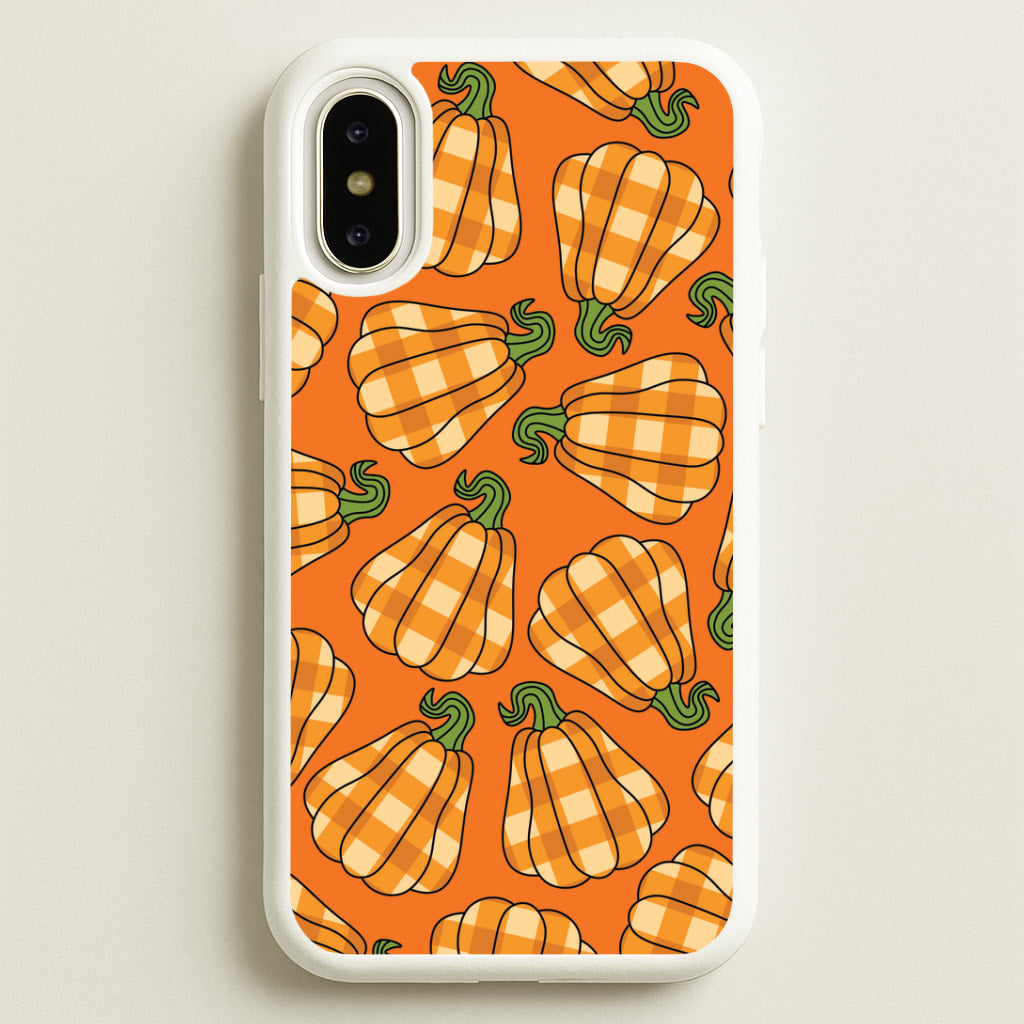 Tartan Pumpkins Pattern iPhone X / XS Case