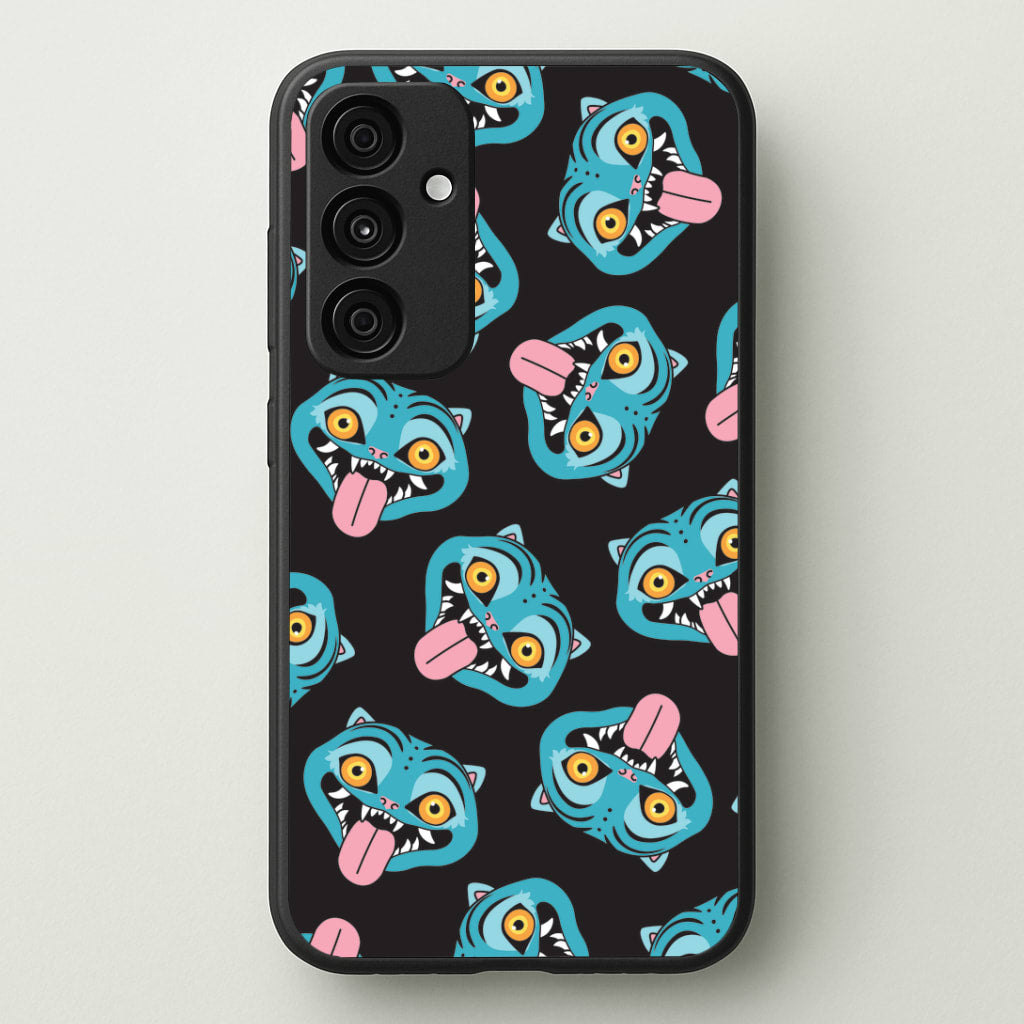 Demon Cat Pattern Galaxy A35 Case