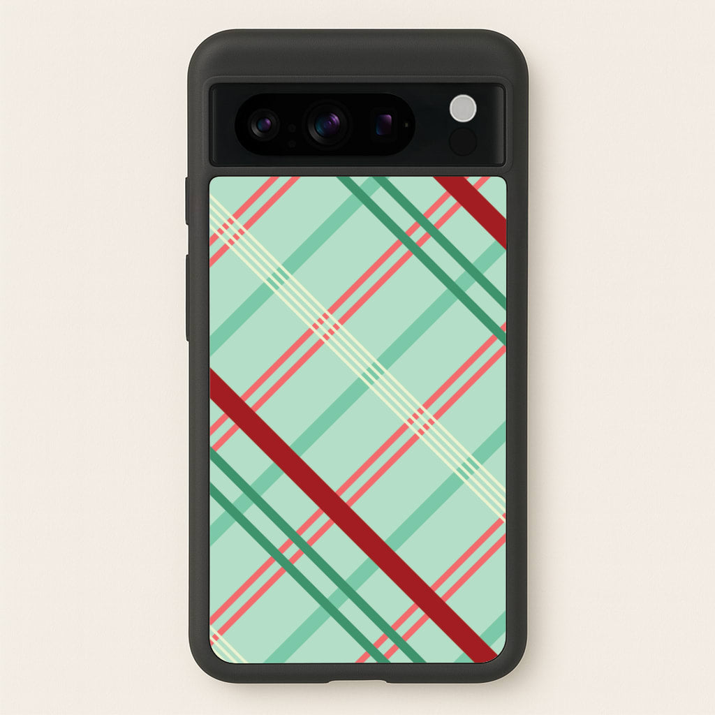Pastel Tartan Christmas Pattern Google Pixel 8 Pro Case