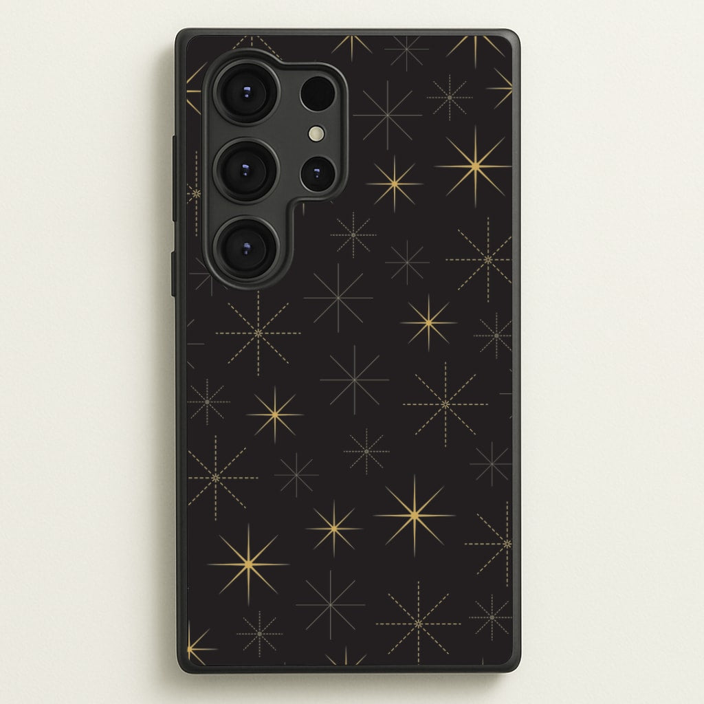 Christmas Gold Stars Pattern Galaxy S25 Ultra Case